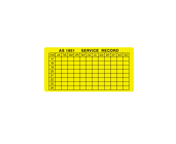 AS1851 adhesive maintenance tag