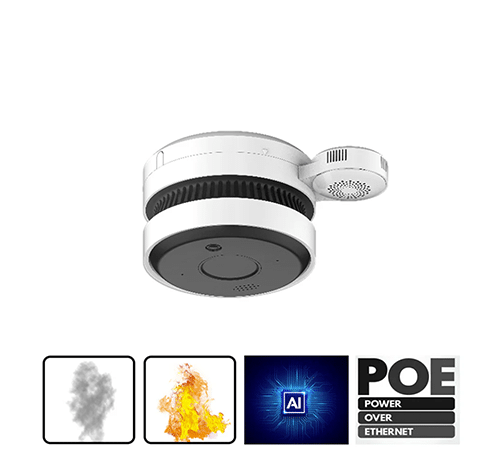 5MP IR AI-Fire Smoke Sensing Network Camera with Temperature and Humidity Detection