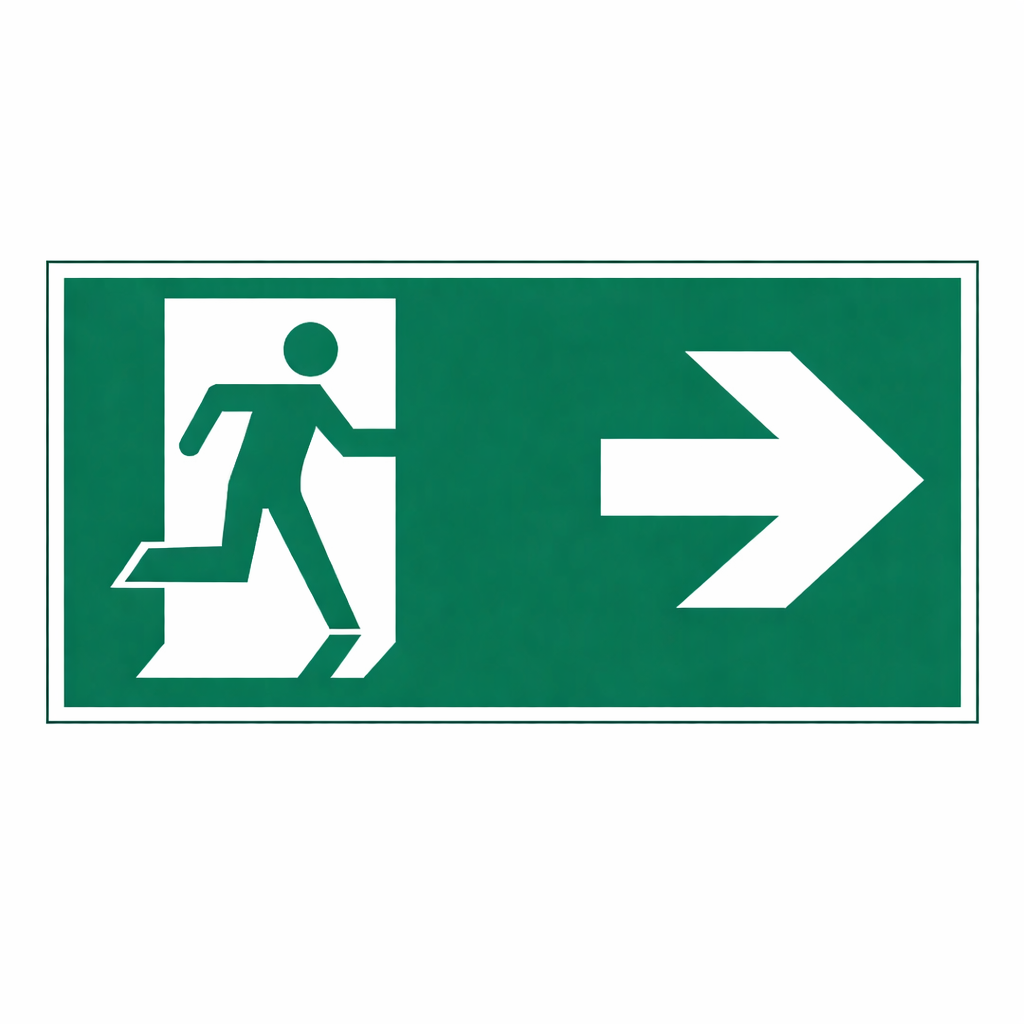 Exit Sign – Running Man Right Arrow