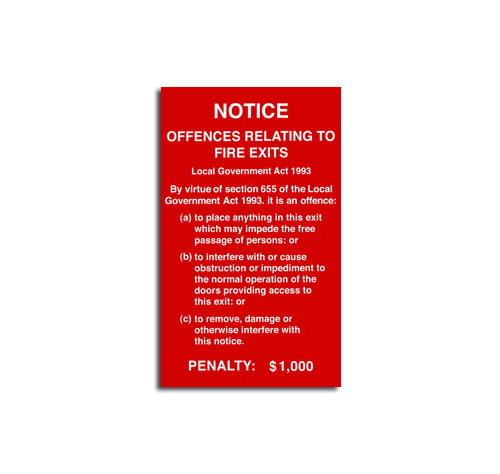 Offences Relating To Fire Exits Sign