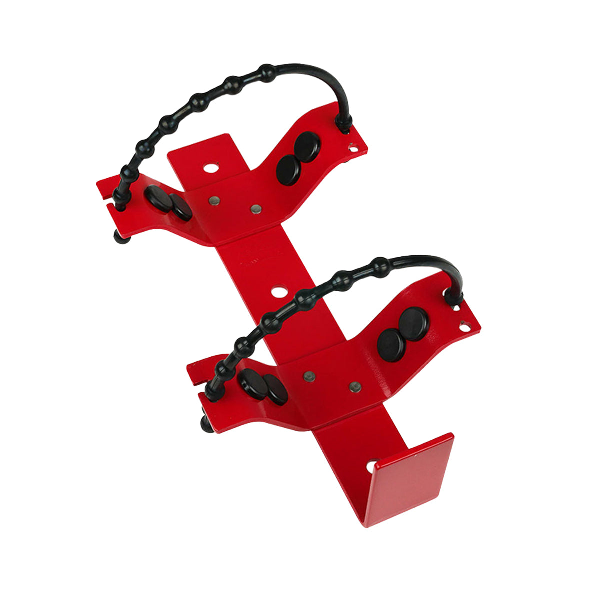 Metal rubber strap type vehicle bracket suits 9kg, powder coated red