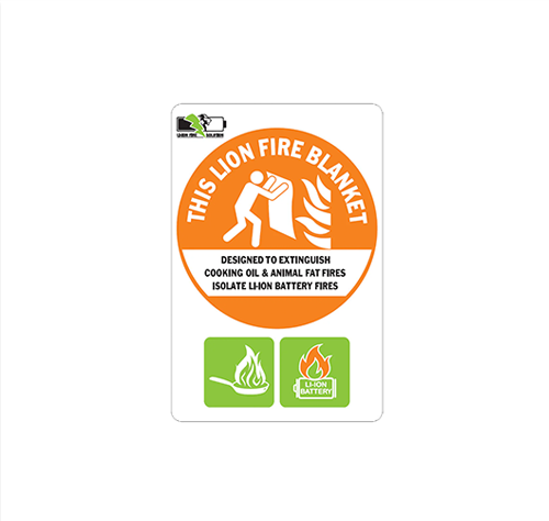 Lithium-Ion Battery Fire blanket Location Sign