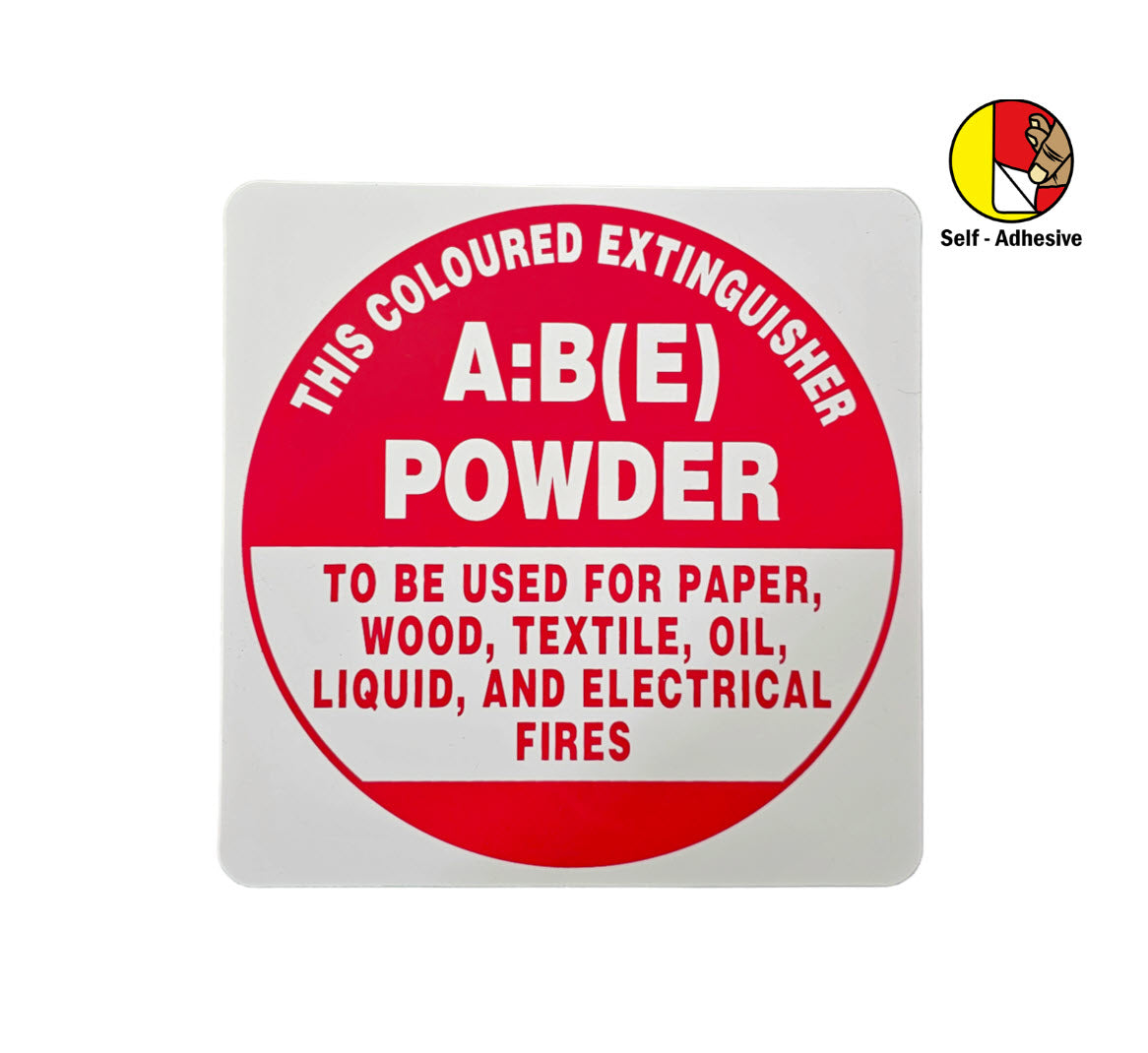 Self-adhesive ABE Extinguisher I.D Sign