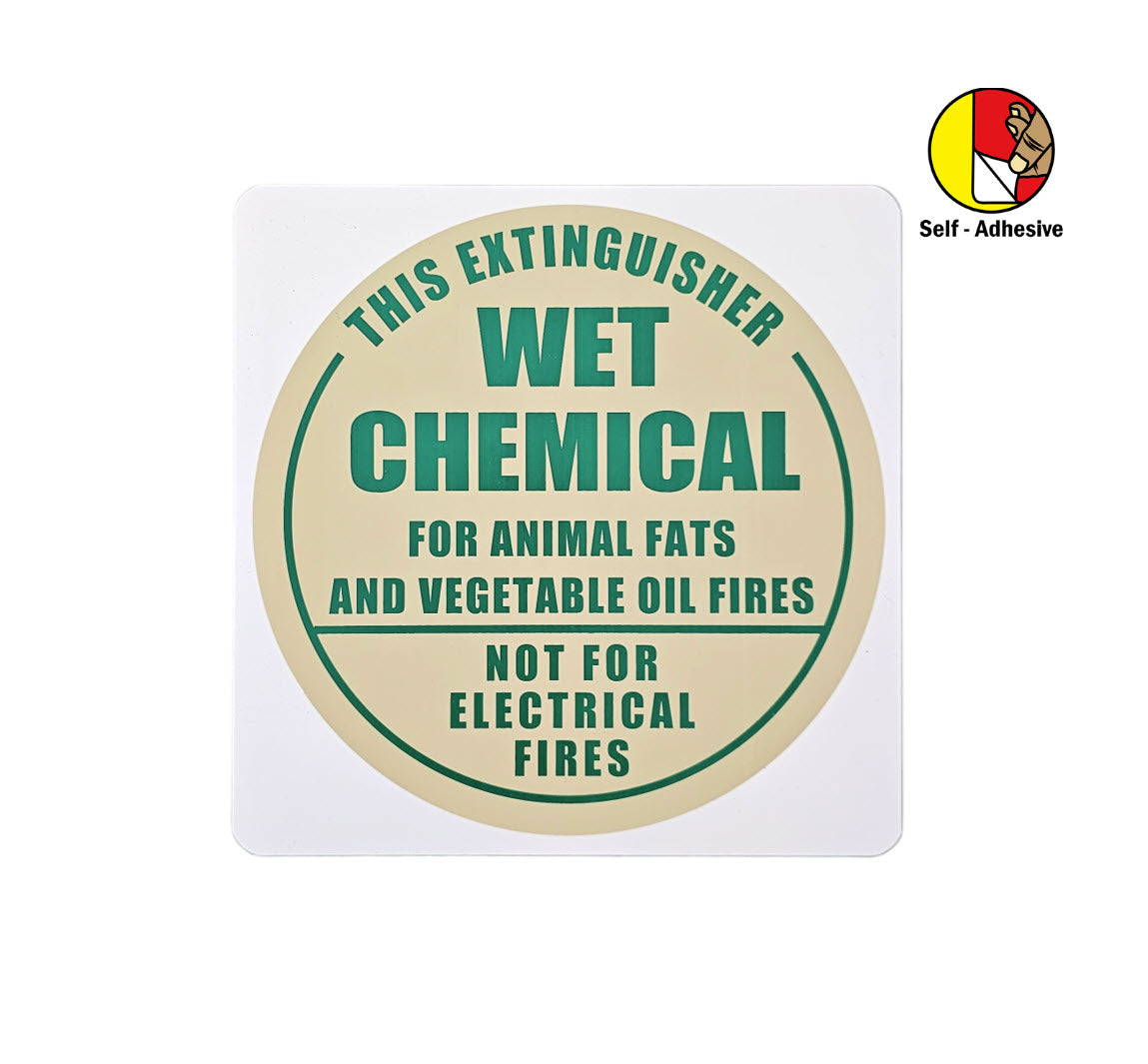 Self-adhesive Wet Chemical Extinguisher I.D Sign