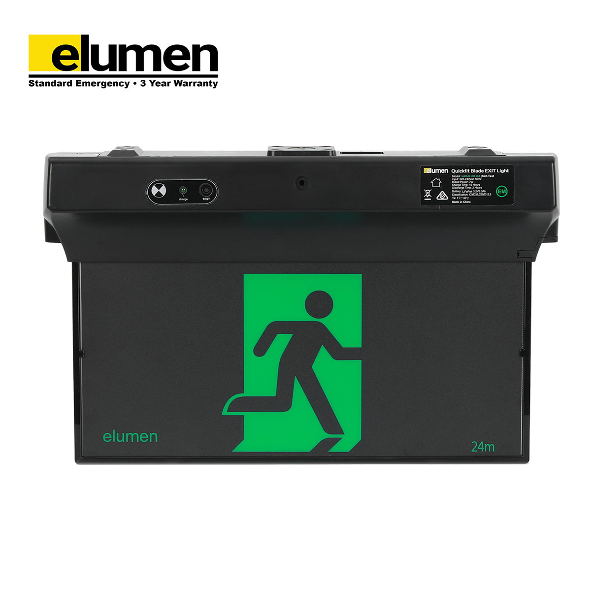 LED Black Blade Exit- Emergency