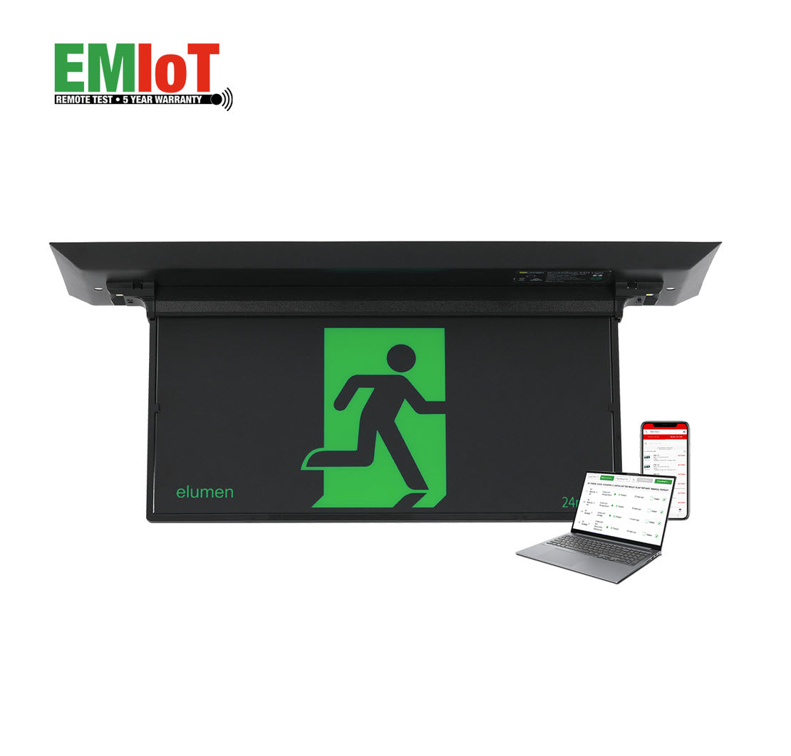 LED Black Recessed Exit Light -Remote Testing