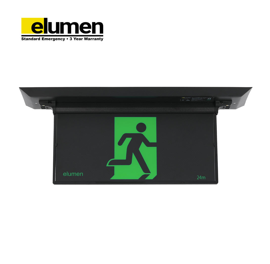 LED Black Recessed Exit Light -Emergency