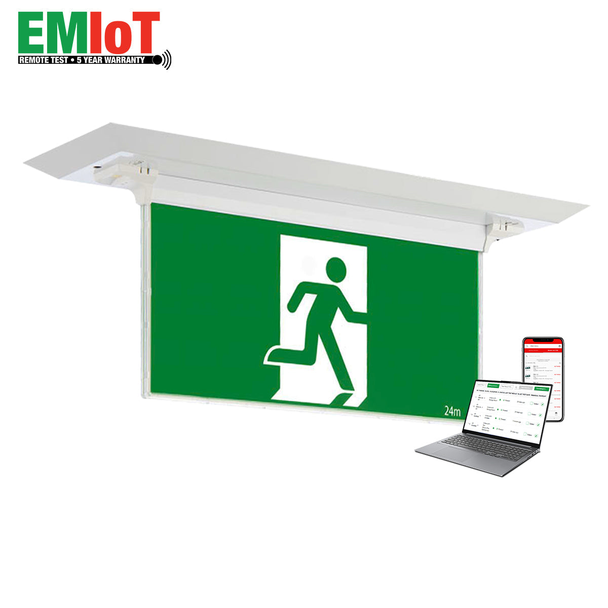 LED Recessed Exit Light -Remote Test
