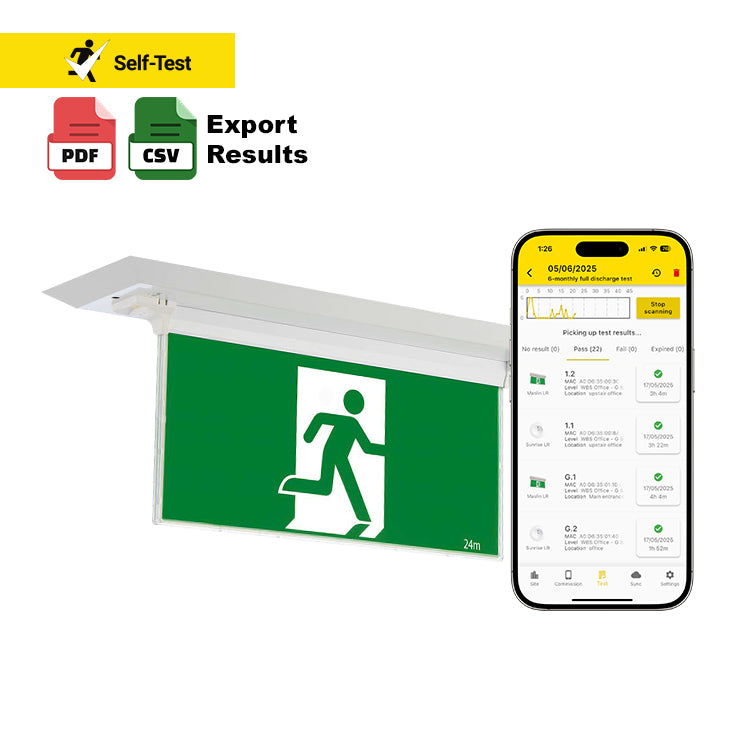 LED Recessed Exit Light – Self Testing