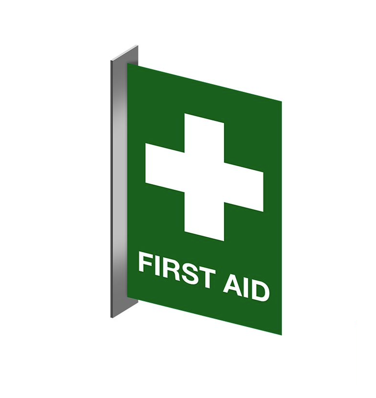 PVC First aid location Right Angle Sign