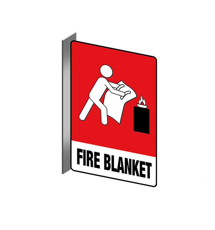 PVC Fire blanket location Right Angle Sign