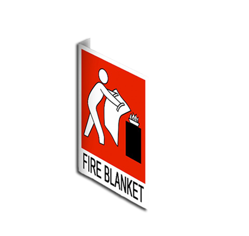 Right Angle Fire Blanket Location Sign