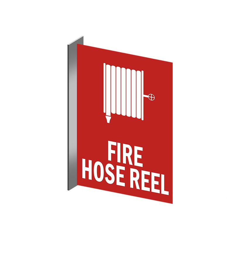 PVC Fire hose reel location Right Angle Sign